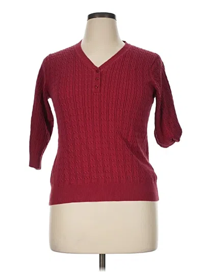 Pre-owned Croft & Barrow Pullover Sweater In Burgundy