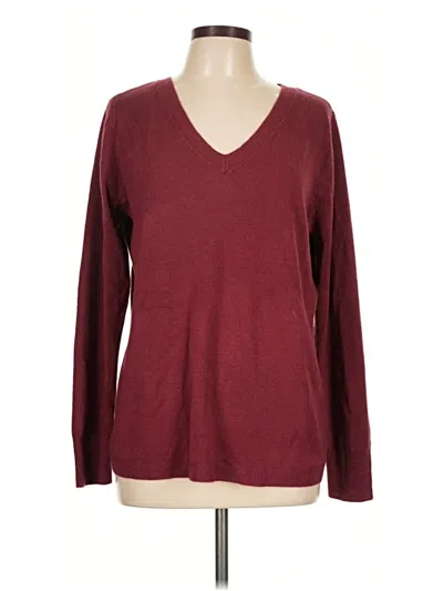 Pre-owned Croft & Barrow Pullover Sweater In Burgundy