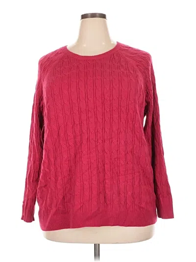 Pre-owned Croft & Barrow Pullover Sweater In Burgundy