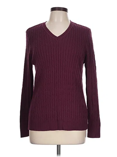 Pre-owned Croft & Barrow Pullover Sweater In Burgundy