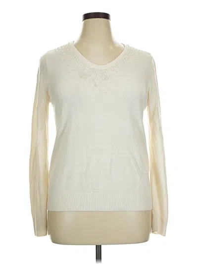 Pre-owned Croft & Barrow Pullover Sweater In Ivory
