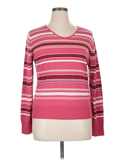 Pre-owned Croft & Barrow Pullover Sweater In Pink