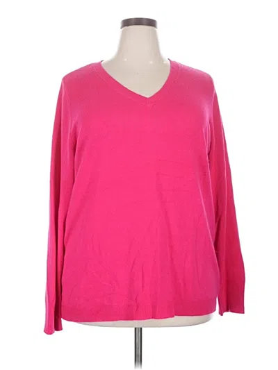 Pre-owned Croft & Barrow Pullover Sweater In Pink