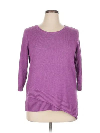 Pre-owned Croft & Barrow Pullover Sweater In Purple