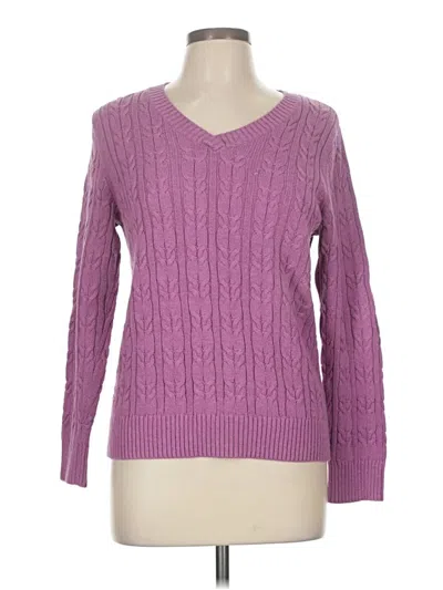 Pre-owned Croft & Barrow Pullover Sweater In Purple