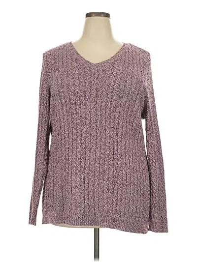 Pre-owned Croft & Barrow Pullover Sweater In Purple