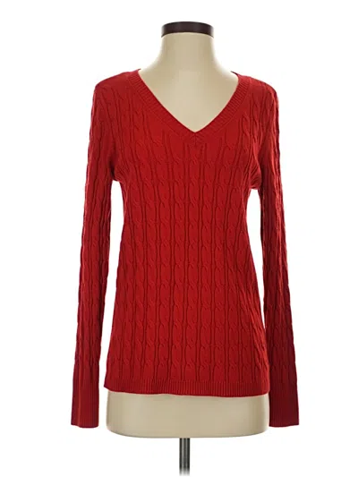 Pre-owned Croft & Barrow Pullover Sweater In Red