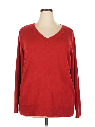 Pre-owned Croft & Barrow Pullover Sweater In Red