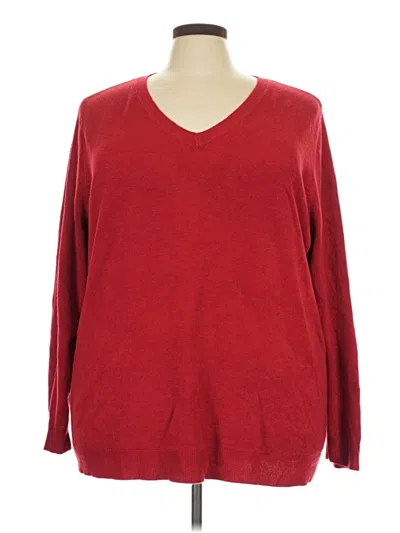 Pre-owned Croft & Barrow Pullover Sweater In Red