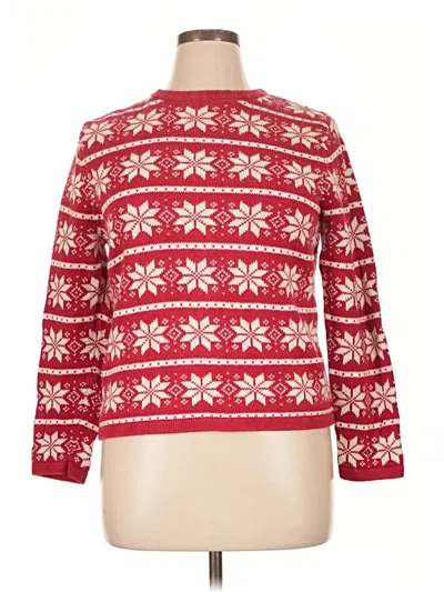 Pre-owned Croft & Barrow Pullover Sweater In Red