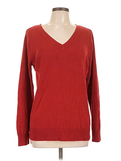 Pre-owned Croft & Barrow Pullover Sweater In Red