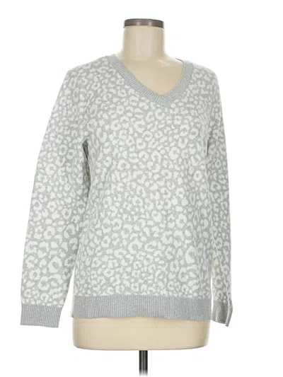 Pre-owned Croft & Barrow Pullover Sweater In Silver