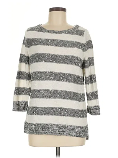 Pre-owned Croft & Barrow Pullover Sweater In Silver