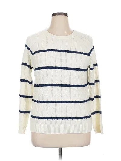 Pre-owned Croft & Barrow Pullover Sweater In White