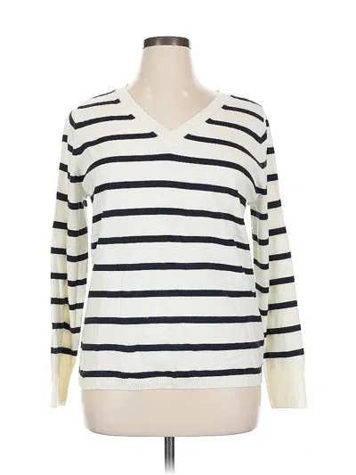 Pre-owned Croft & Barrow Pullover Sweater In White