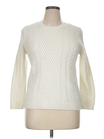 Pre-owned Croft & Barrow Pullover Sweater In White