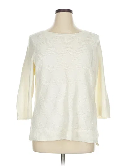 Pre-owned Croft & Barrow Pullover Sweater In White