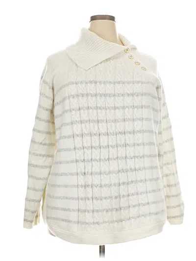 Pre-owned Croft & Barrow Pullover Sweater In White