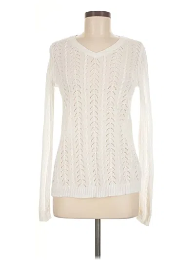 Pre-owned Croft & Barrow Pullover Sweater In White