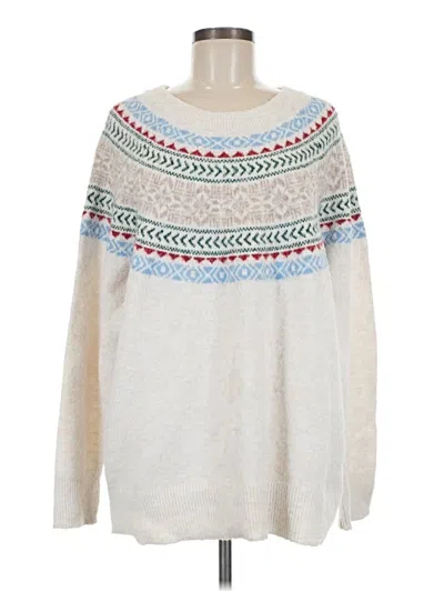 Pre-owned Croft & Barrow Pullover Sweater In White