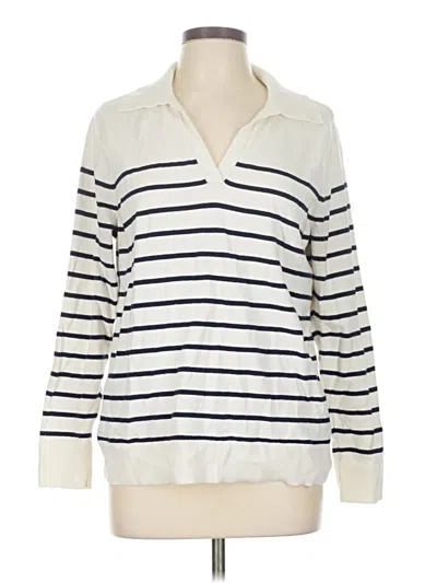 Pre-owned Croft & Barrow Pullover Sweater In White