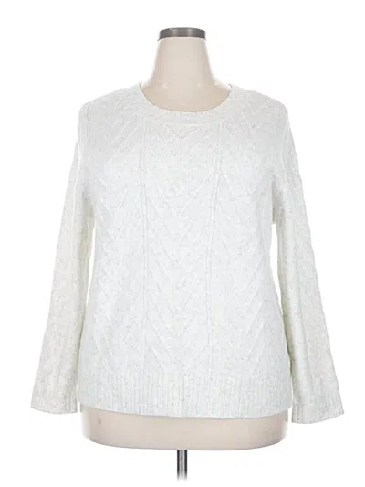 Pre-owned Croft & Barrow Pullover Sweater In White