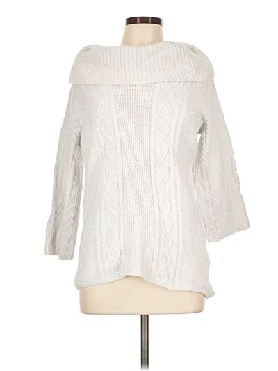 Pre-owned Croft & Barrow Pullover Sweater In White