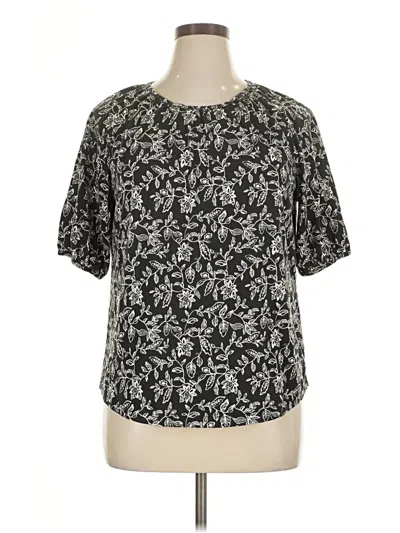 Pre-owned Croft & Barrow Short Sleeve Blouse In Black