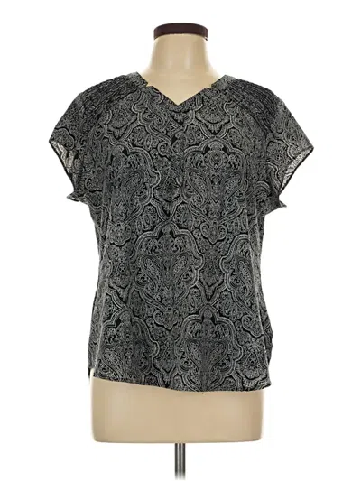 Pre-owned Croft & Barrow Short Sleeve Blouse In Black