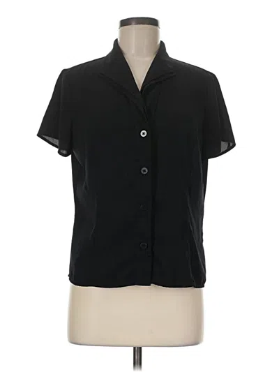 Pre-owned Croft & Barrow Short Sleeve Blouse In Black