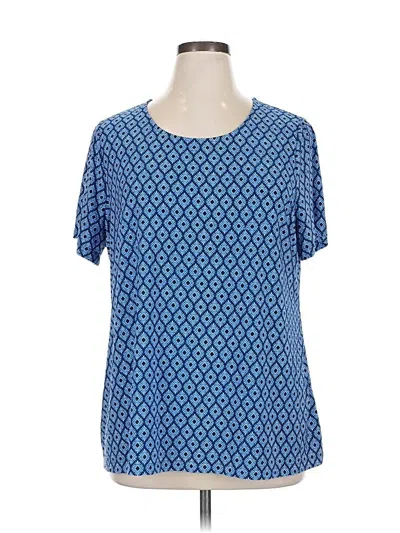 Pre-owned Croft & Barrow Short Sleeve Blouse In Blue