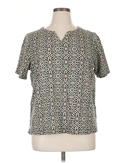 Pre-owned Croft & Barrow Short Sleeve Blouse In Blue