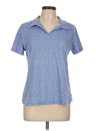 Pre-owned Croft & Barrow Short Sleeve Blouse In Blue