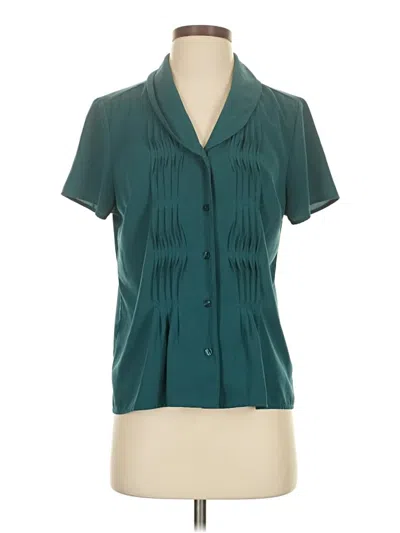 Pre-owned Croft & Barrow Short Sleeve Blouse In Blue