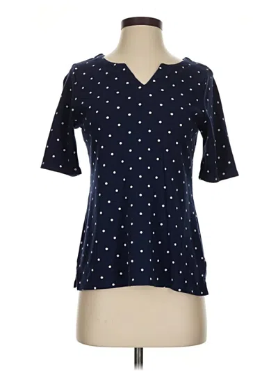 Pre-owned Croft & Barrow Short Sleeve Blouse In Blue