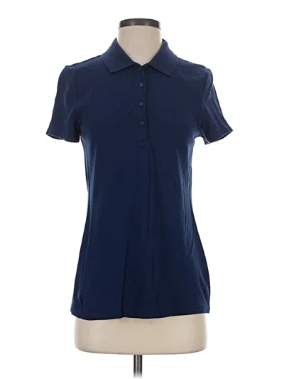 Pre-owned Croft & Barrow Short Sleeve Blouse In Blue