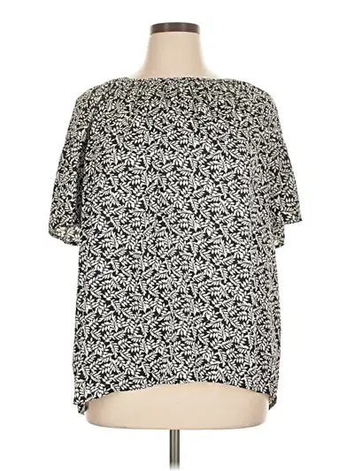 Pre-owned Croft & Barrow Short Sleeve Blouse In Gray