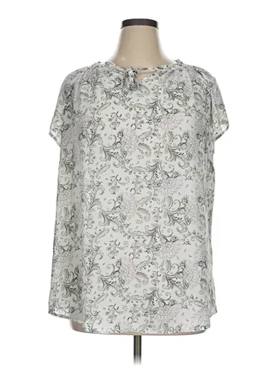 Pre-owned Croft & Barrow Short Sleeve Blouse In Gray