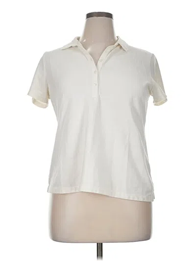 Pre-owned Croft & Barrow Short Sleeve Blouse In Ivory