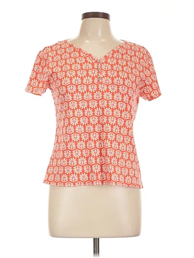 Pre-owned Croft & Barrow Short Sleeve Blouse In Orange