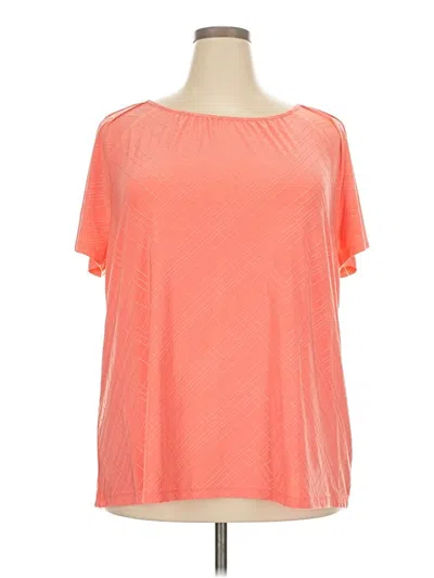 Pre-owned Croft & Barrow Short Sleeve Blouse In Orange
