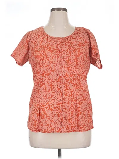 Pre-owned Croft & Barrow Short Sleeve Blouse In Orange