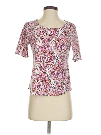 Pre-owned Croft & Barrow Short Sleeve Blouse In Pink