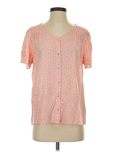 Pre-owned Croft & Barrow Short Sleeve Blouse In Pink
