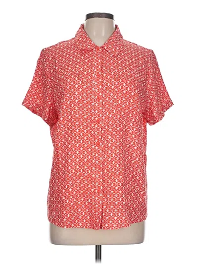 Pre-owned Croft & Barrow Short Sleeve Blouse In Red