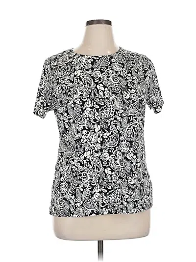 Pre-owned Croft & Barrow Short Sleeve Blouse In Silver