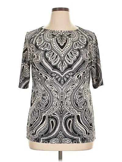 Pre-owned Croft & Barrow Short Sleeve Blouse In Silver