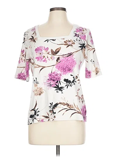 Pre-owned Croft & Barrow Short Sleeve Blouse In White