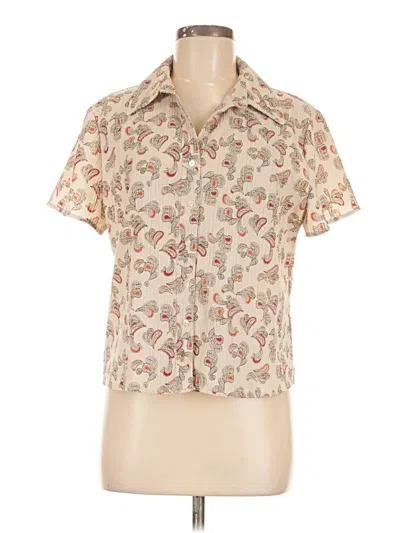 Pre-owned Croft & Barrow Short Sleeve Blouse In White