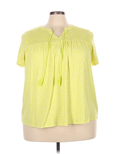 Pre-owned Croft & Barrow Short Sleeve Blouse In Yellow